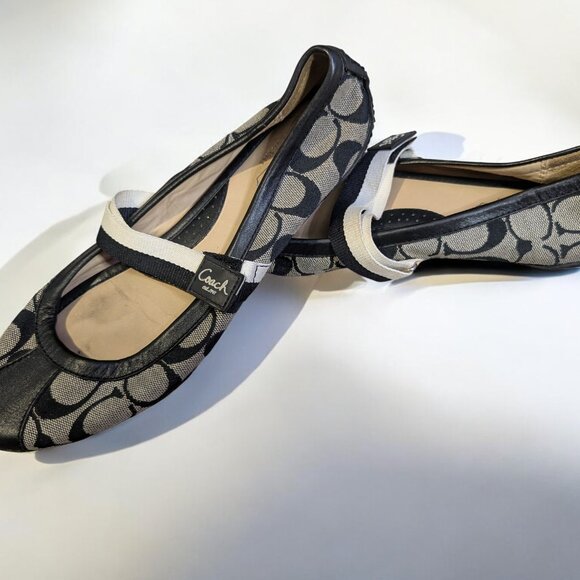 Coach Janey Women's Canvas Shoes, Size 8, Black & Grey - Picture 5 of 6